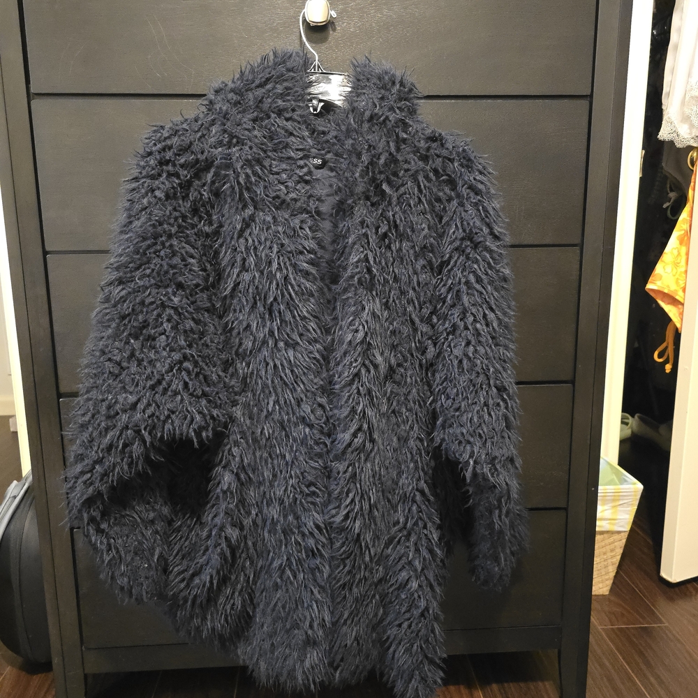 Express Midnight Blue Fuzzy Jacket